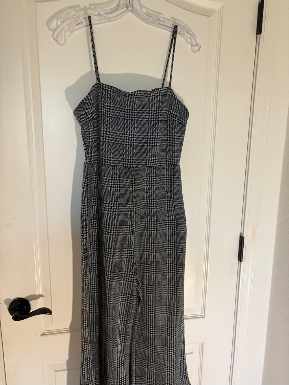 Forever 21 Sleeveless Plaid  jumpsuit in Black and White, (42 in. length)